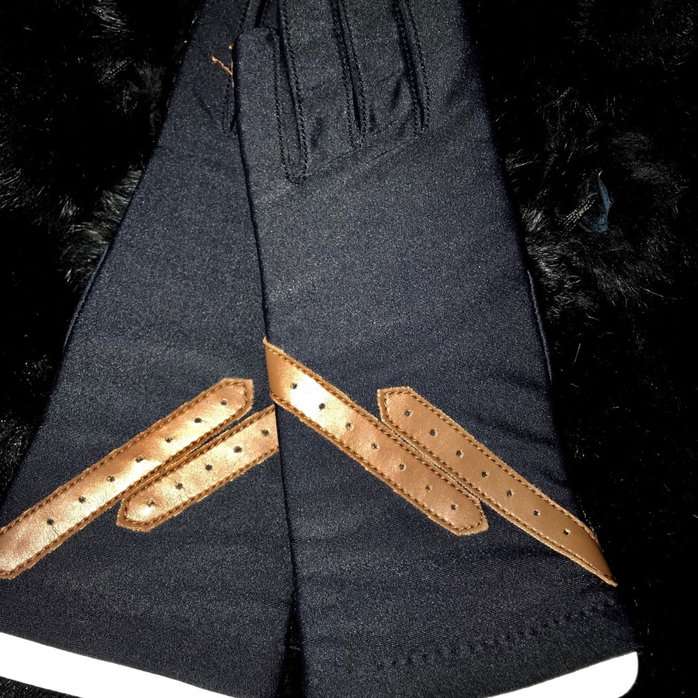 Car gloves black and brown panels